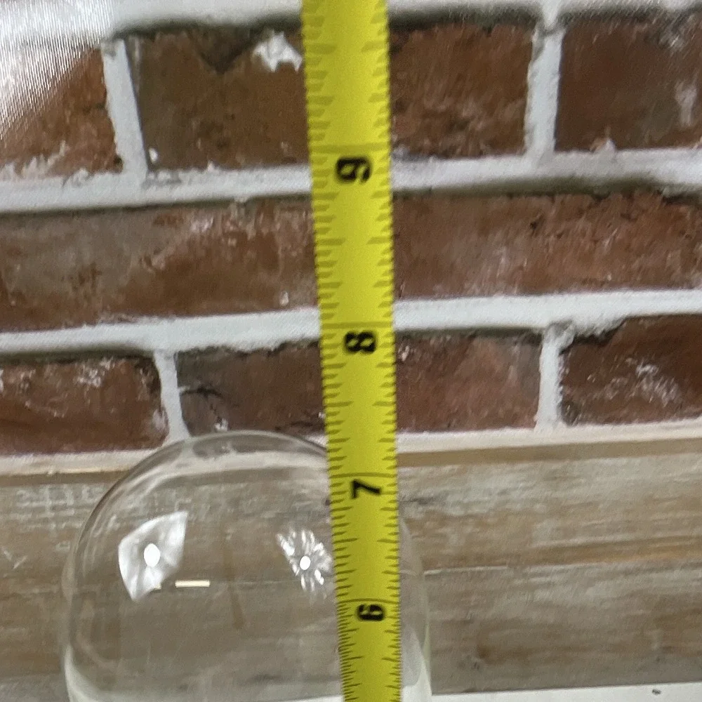 Clear Glass Dome Cloche Hurricane Shade for Pillar Candle 7in Tall x 4in